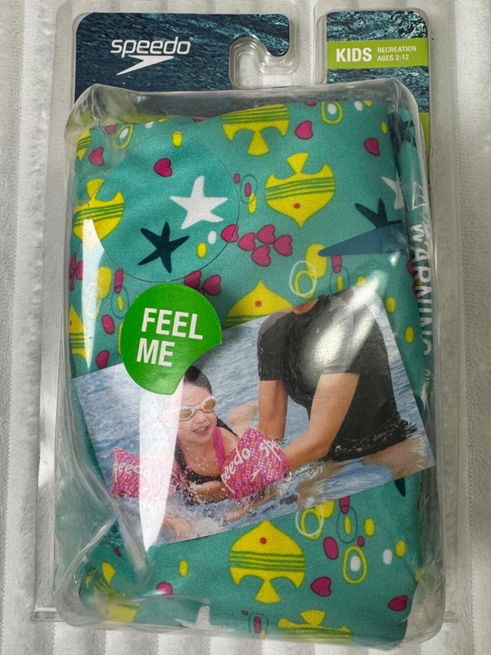 Speedo kids inflatable swim fabric arm‎ bands floaties, new in package.